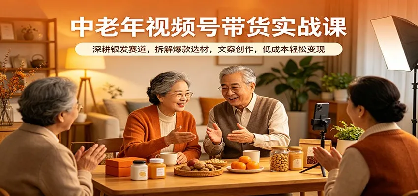 中老年视频号带货实战课：深耕银发赛道，拆解爆款选材，文案创作，低成本轻松变现_就是爱分享