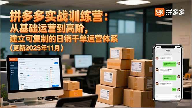 (16700期)拼多多实战训练营:从基础运营到高阶,建立可复制的日销千单运营体系(更新11月)_就是爱分享
