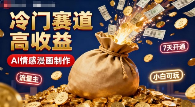 公众号冷门赛道，用AI做情感漫画，7天开通流量主，操作简单，小白可玩_就是爱分享