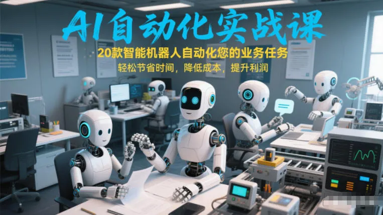 AI自动化实战课:20款智能机器人自动化您的业务任务,轻松节省时间,降低成本,提升利润_就是爱分享