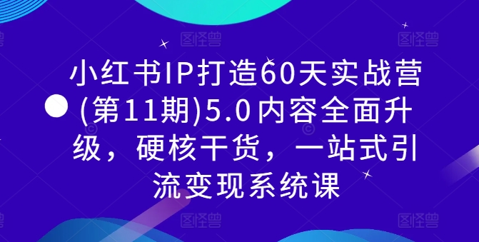 小红书IP打造60天实战营(第11期)5.0​内容全面升级，硬核干货，一站式引流变现系统课_就是爱分享