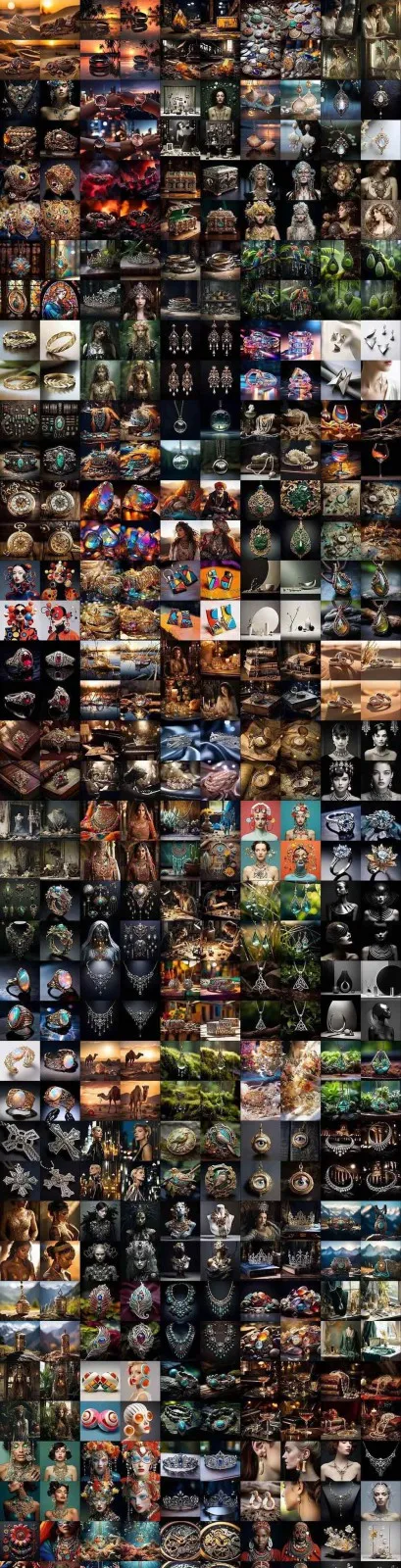 463个Midjourney珠宝摄影提示词：覆盖全品类珠宝，AI设计秒出专业效果