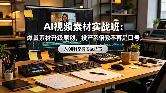 （19085期）AI视频素材实战班：爆量素材升级原创，投产翻倍不再是口号，0-1系统教学实战落地_一起云网创