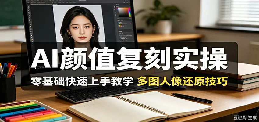 AI颜值复刻实操,零基础快速上手教学,多图人像还原技巧_一起云网创