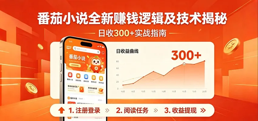 番茄小说全新赚钱逻辑及技术日收300+，小白新书皆可做！无脑赚就行了！_就是爱分享