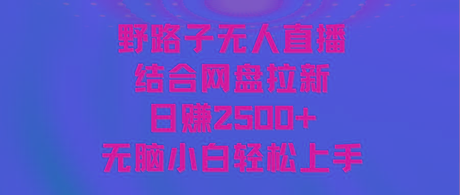 无人直播野路子结合网盘拉新，日赚2500+多平台变现，小白无脑轻松上手操作_就是爱分享