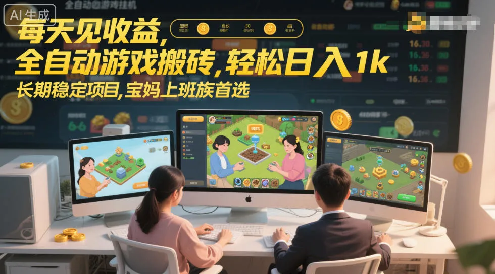 每天见收益，全自动游戏搬砖，轻松日入1k，长期稳定项目，宝妈上班族首选【揭秘】_就是爱分享