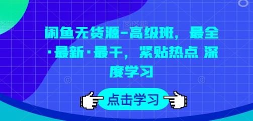 闲鱼无货源-高级班，最全·最新·最干，紧贴热点 深度学习_就是爱分享