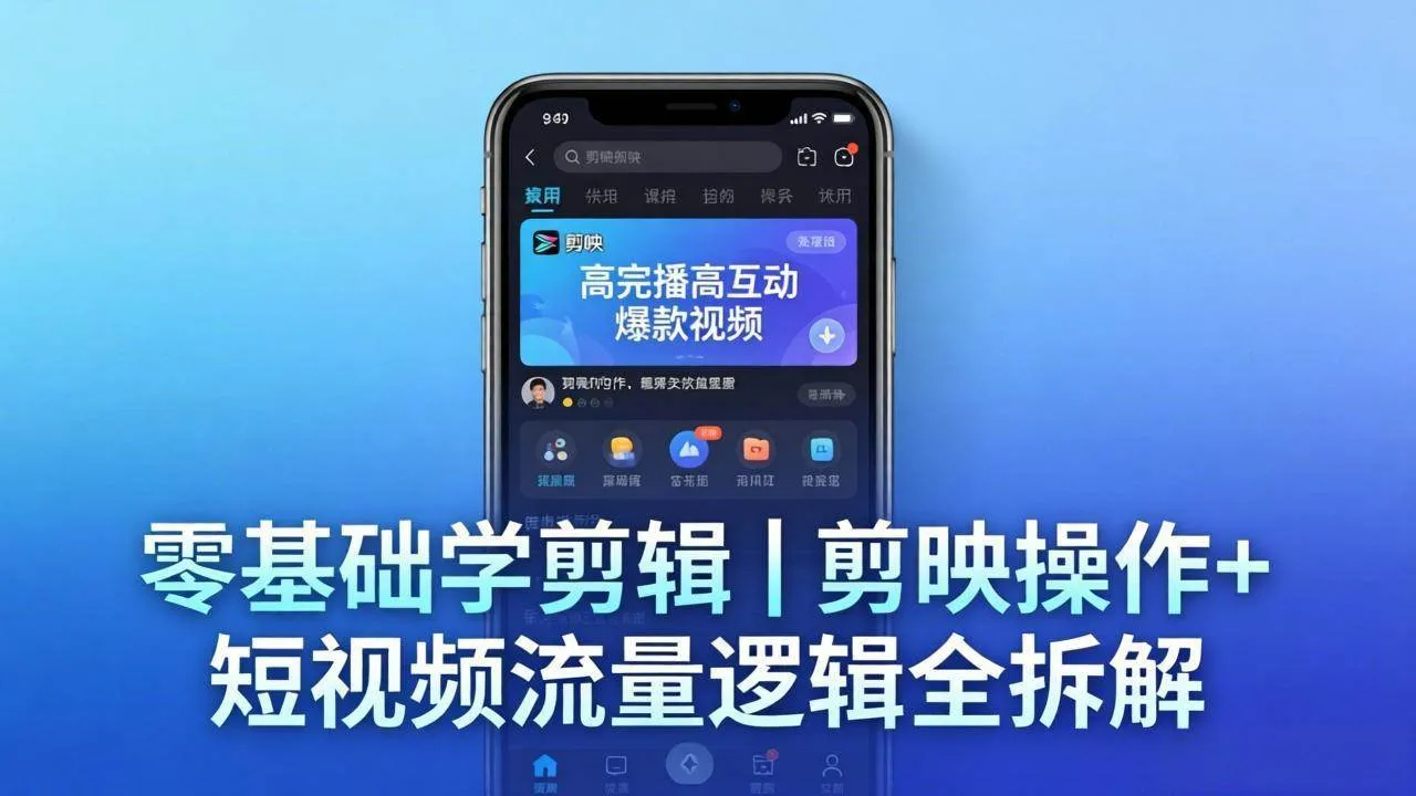 （18117期） 【零基础学剪辑】剪映操作+短视频流量逻辑全拆解｜手把手教你剪出高完播高互动爆款视频_就是爱分享