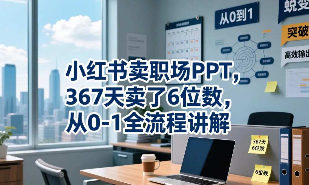 小红书卖职场PPT，367天卖了6位数，从0-1全流程讲解_一起云网创