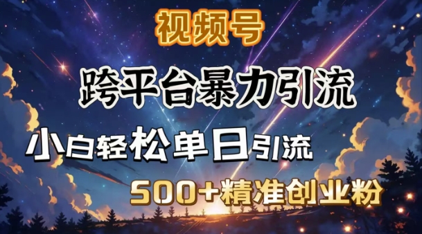 跨平台暴力引流,私域完美闭环,日引500+精准创业粉_就是爱分享