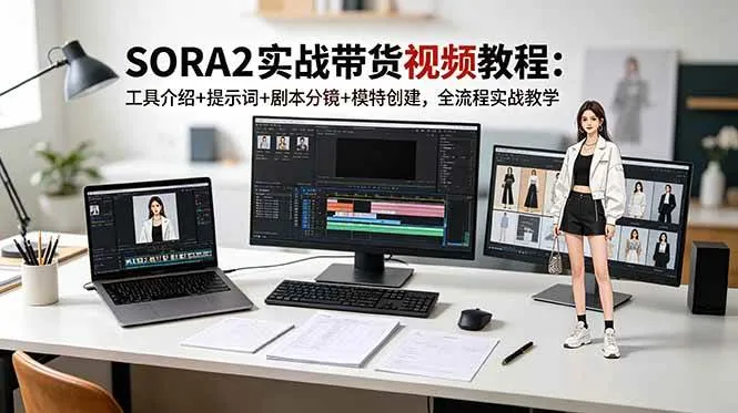 （18718期）SORA2实战带货视频教程：工具介绍+提示词+剧本分镜+模特创建，全流程实战教学_一起云网创