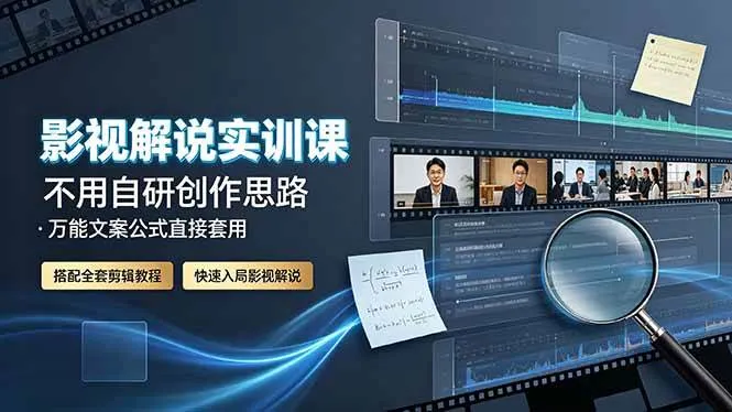 （19183期）影视解说实训课：不用自研创作思路，万能文案公式直接套用，搭配全套剪辑教程，快速入局影视解说_一起云网创