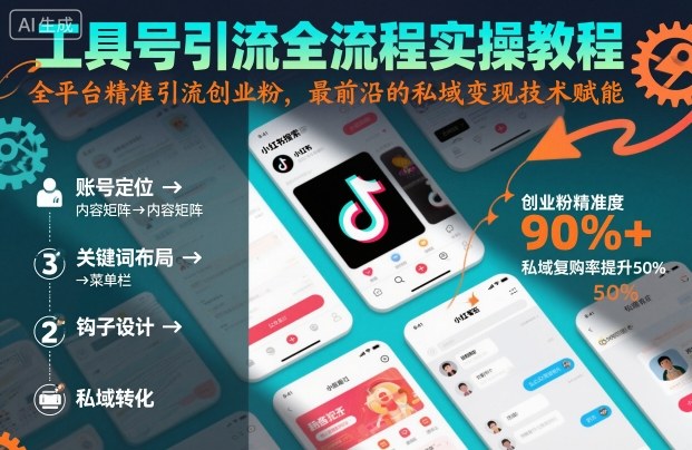 工具号引流全流程保姆级实操教程，全平台精准引流创业粉，最前沿的私域变现技术赋能_就是爱分享