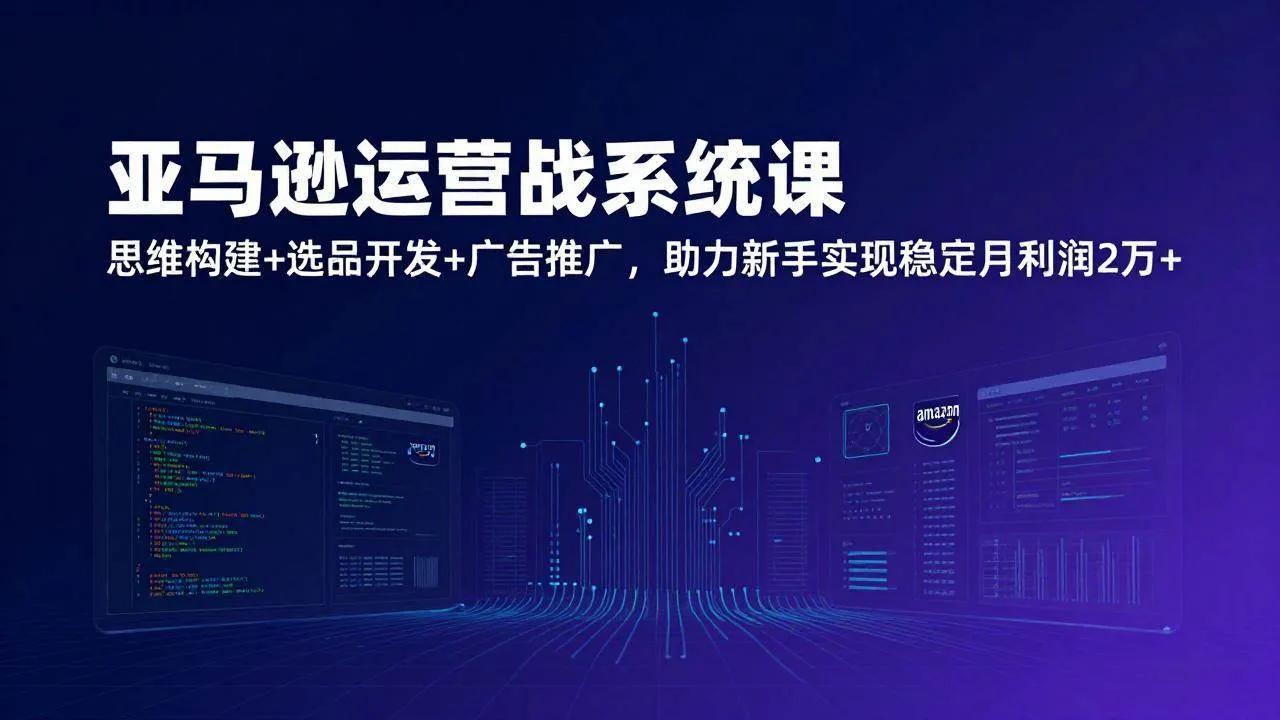 (17311期)亚马逊运营实战系统课,思维构建+选品开发+广告推广,助力新手实现稳定月利润2万+(更新)_就是爱分享