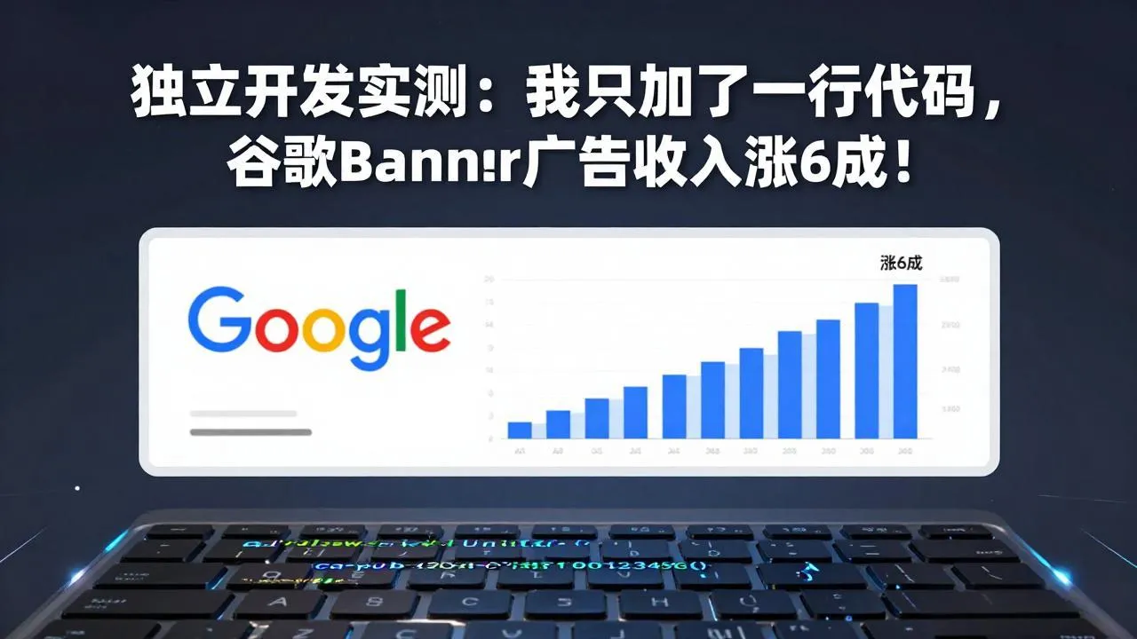 付费文章：独立开发实测：我只加了一行代码，谷歌Banner广告收入涨6成！_就是爱分享