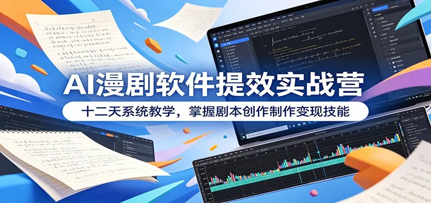 AI漫剧软件提效实战营:十二天系统教学,掌握剧本创作制作变现技能_一起云网创