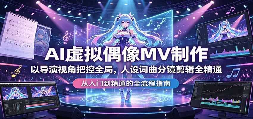 AI虚拟偶像MV制作：以导演视角把控全局，人设词曲分镜剪辑全精通_就是爱分享