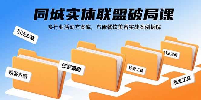 （15833期）同城实体联盟破局课，多行业活动方案库，汽修餐饮美容实战案例拆解_就是爱分享