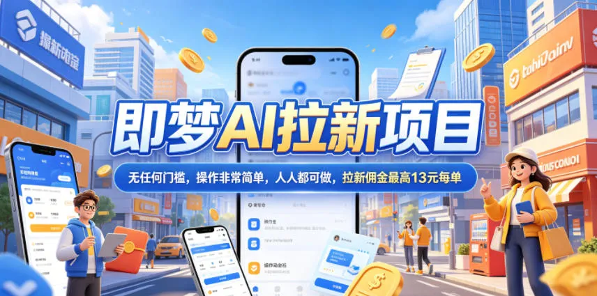 2026年即梦AI拉新项目最新玩法,无任何门槛,操作非常简单,人人都可做,拉新佣金最高13元每单_一起云网创