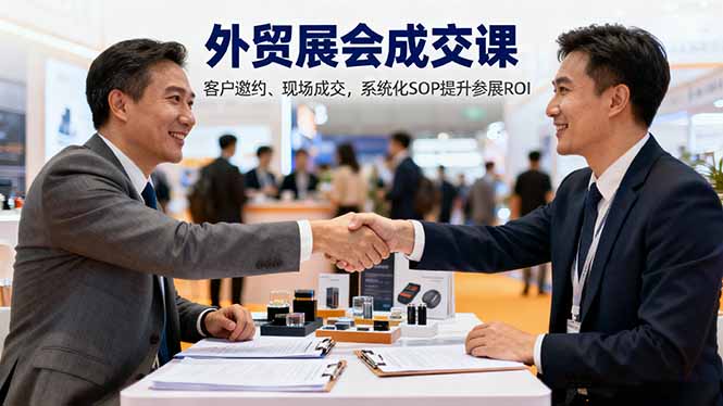 外贸展会成交课，含目标制定、客户邀约、现场成交，系统化SOP提升参展ROI_就是爱分享