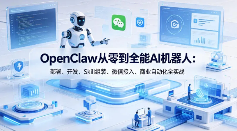 OpenClaw从零到全能AI机器人：部署、开发、Skill组装、微信接入、商业自动化全实战_就是爱分享