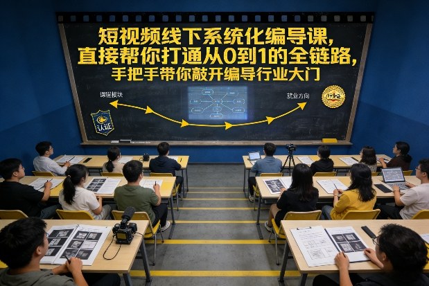 短视频线下系统化编导课，直接帮你打通从0到1的全链路，手把手带你敲开编导行业大门_就是爱分享
