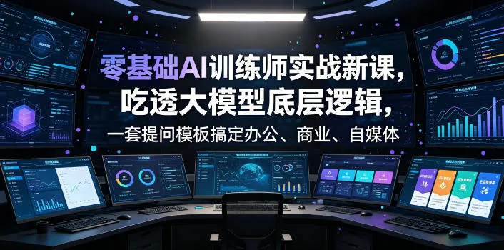 零基础AI训练师实战课，吃透大模型底层逻辑，一套提问模板搞定办公、商业、自媒体、设计、生活全场景AI落地应用_一起云网创