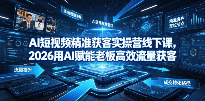 AI短视频精准获客实操营6月10-14号线下课,2026用AI赋能老板高效流量获客 AI短视频精准获客实操营6月10-14号线下课,2026用AI赋能老板高效流量获客