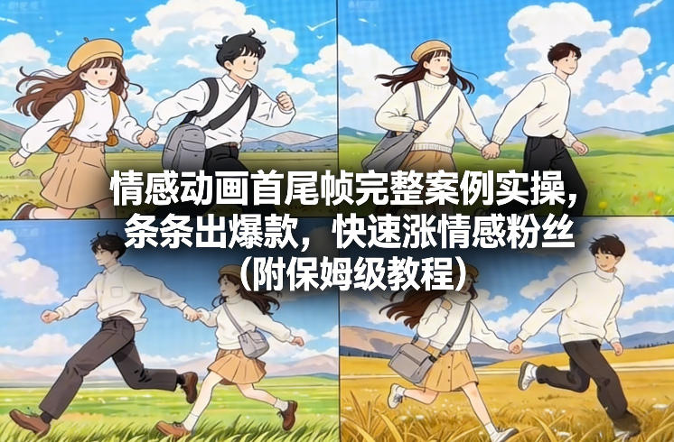 情感动画首尾帧完整案例实操，条条出爆款，快速涨情感粉丝（附保姆级教程）_就是爱分享