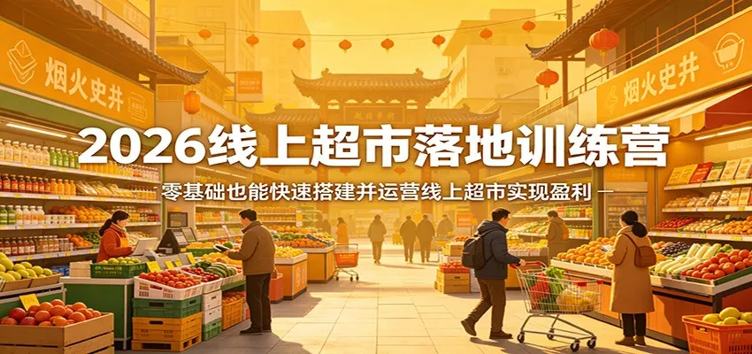 2026线上超市落地训练营,零基础也能快速搭建并运营线上超市实现盈利_就是爱分享