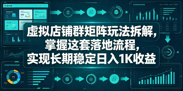 虚拟店铺群矩阵玩法拆解,掌握这套落地流程,实现长期稳定日入1K收益【揭秘】_一起云网创