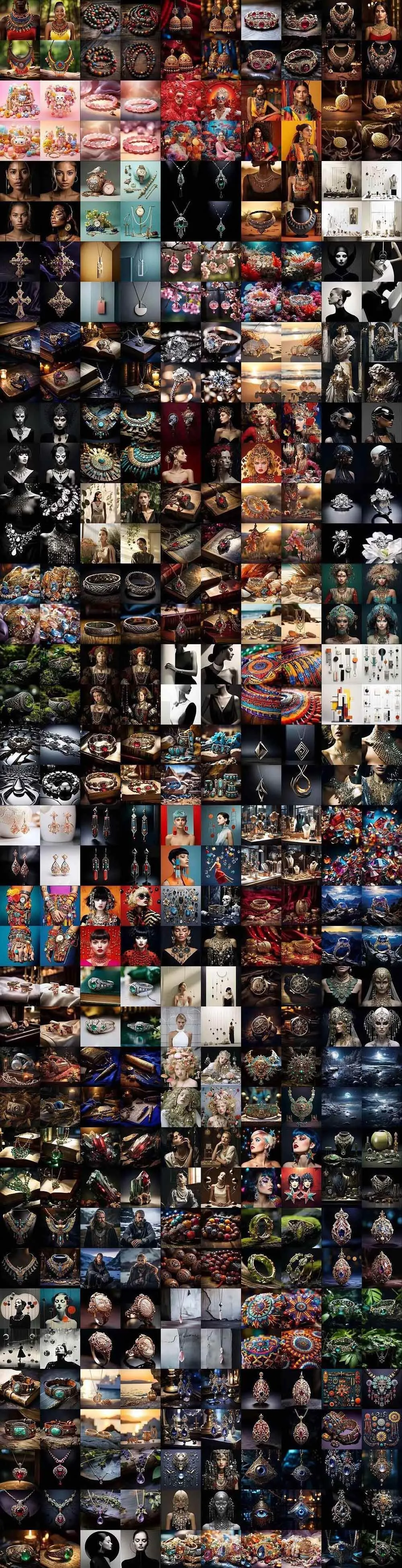 （17272期）460+专业Midjourney珠宝摄影AI提示词+成效果图，戒指/项链/耳环/手链/宝石/及奢侈配饰等全品类