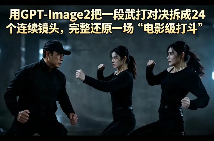 用GPT-Image2把一段武打对决拆成24个连续镜头，完整还原一场“电影级打斗”_就是爱分享
