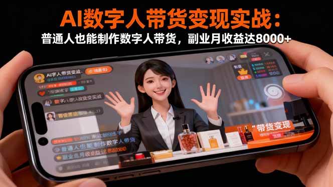 （16377期）AI数字人带货变现实战：普通人也能制作数字人带货，副业月收益达8000+_就是爱分享