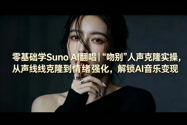 零基础学Suno AI翻唱｜《吻别》人声克隆实操，从声线克隆到情绪强化，解锁AI音乐变现_就是爱分享