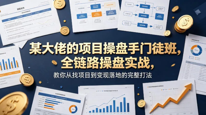 某大佬的项目操盘手门徒班，全链路操盘实战，教你从找项目到变现落地的完整打法_就是爱分享