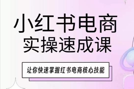 小红书电商实操速成课，让你快速掌握红书电商核心技能_就是爱分享