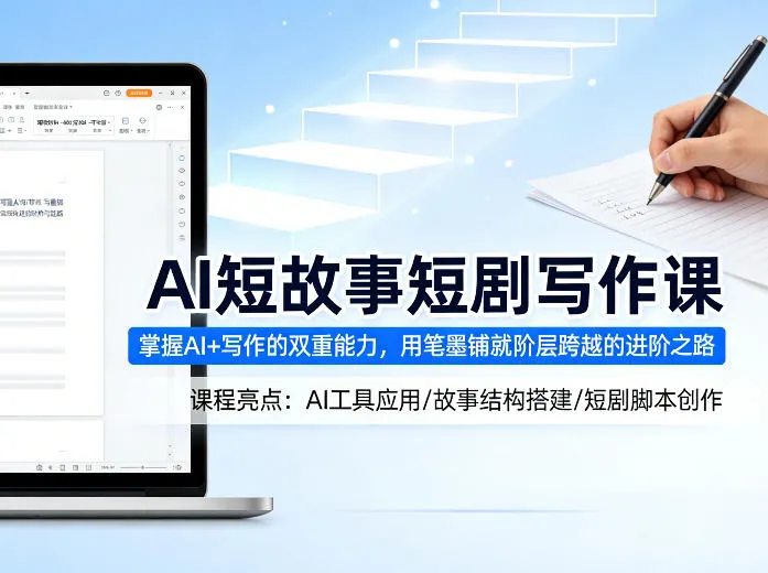 AI短故事短剧写作课,掌握AI+写作的双重能力,用笔墨铺就阶层跨越的进阶之路_就是爱分享