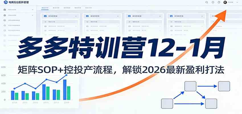 多多特训营12-1月:矩阵SOP+ 控投产流程,解锁2026最新盈利打法_就是爱分享