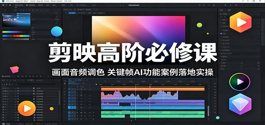 剪映高阶必修课:画面音频调色,关键帧AI功能案例落地实操_一起云网创