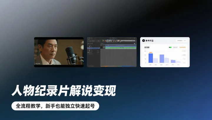 人物纪录片解说变现,全流程教学,新手也能独立快速起号_就是爱分享
