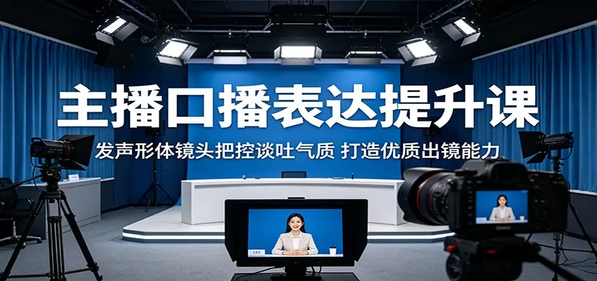 主播口播表达提升课:发声形体镜头把控谈吐气质,打造优质出镜能力_一起云网创