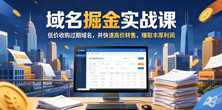 域名交易掘金实战课，低价收购过期域名，并快速高价转售，賺取丰厚利润【原创双语字幕】_一起云网创