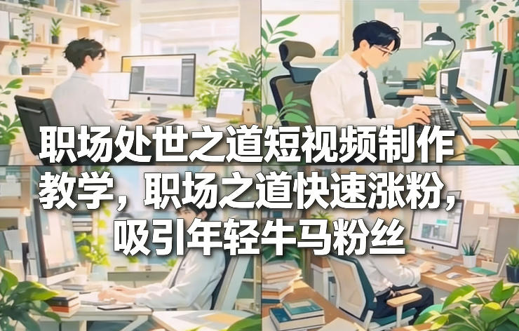 职场处世之道短视频制作教学，职场之道快速涨粉，吸引年轻牛马粉丝_就是爱分享