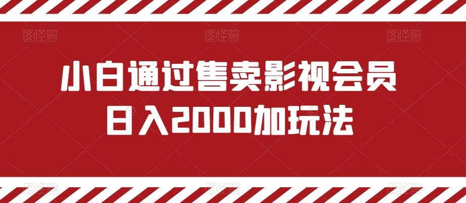 小白通过售卖影视会员日入2000加玩法_就是爱分享
