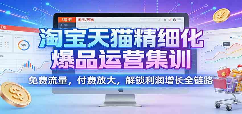 淘宝天猫精细化爆品运营集训:免费流量,付费放大,解锁利润增长全链路_就是爱分享