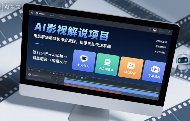 AI影视解说项目，电影解说爆款制作全流程，新手也能快速掌握_就是爱分享