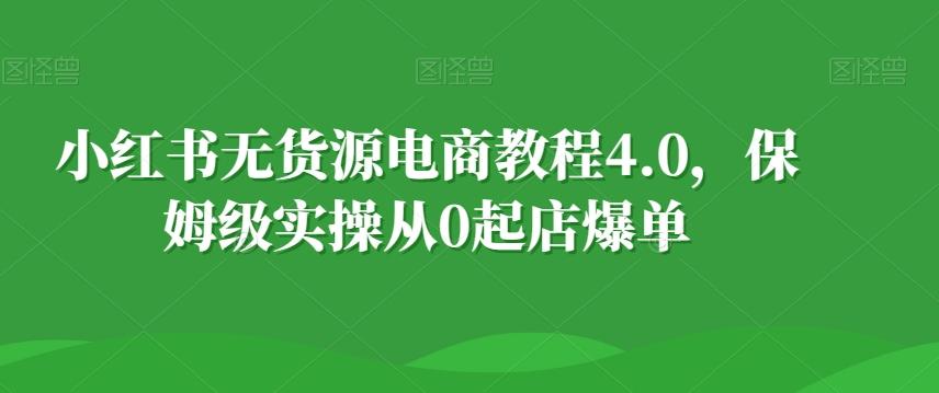 小红书无货源电商教程4.0，保姆级实操从0起店爆单【拆解】_就是爱分享