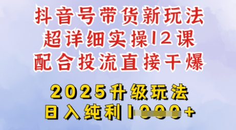 2025全新升级抖音带货玩法，一天纯利四位数，从剪辑到选品再到发布投流，超详细玩法揭秘_就是爱分享
